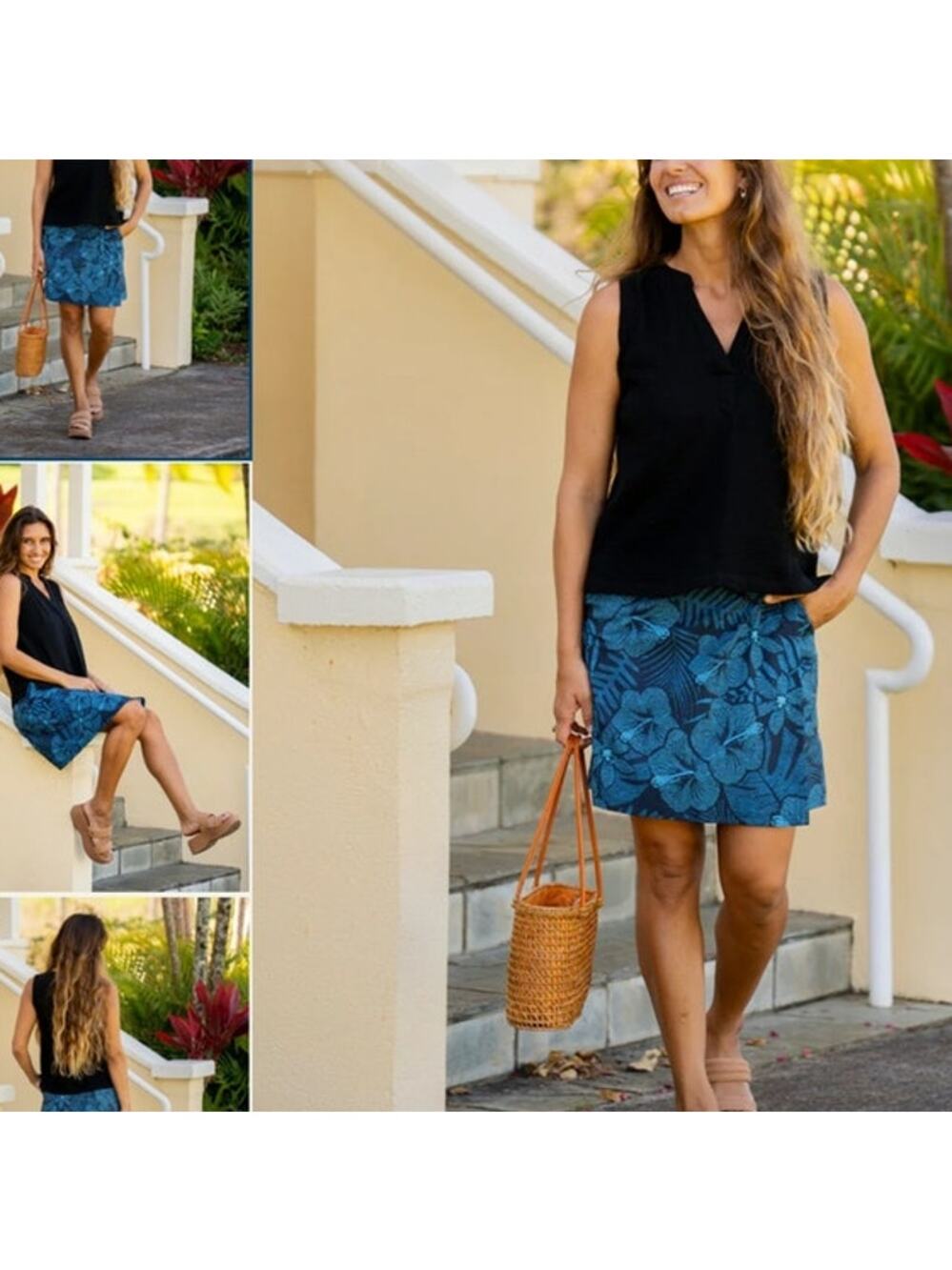 RipSkirt Length 2 Maui Moonlight Blue/Black Size Small